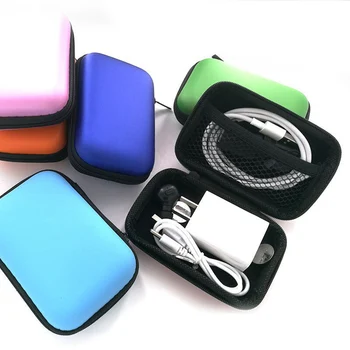 

Headphone Data Cable Storage Case Charger Power Bank Rectangular Box EVA Zipper Bag Pocket Pouch