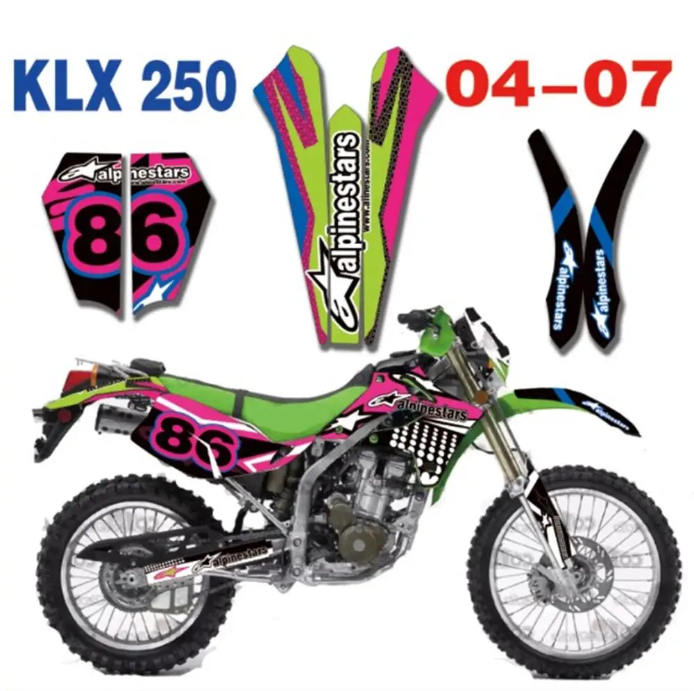 Наклейки для мотоциклов графические наклейки Фоновые наклейки KLX250 KL250X KLX 250 2004-2007 мотокросс эндуро Байк