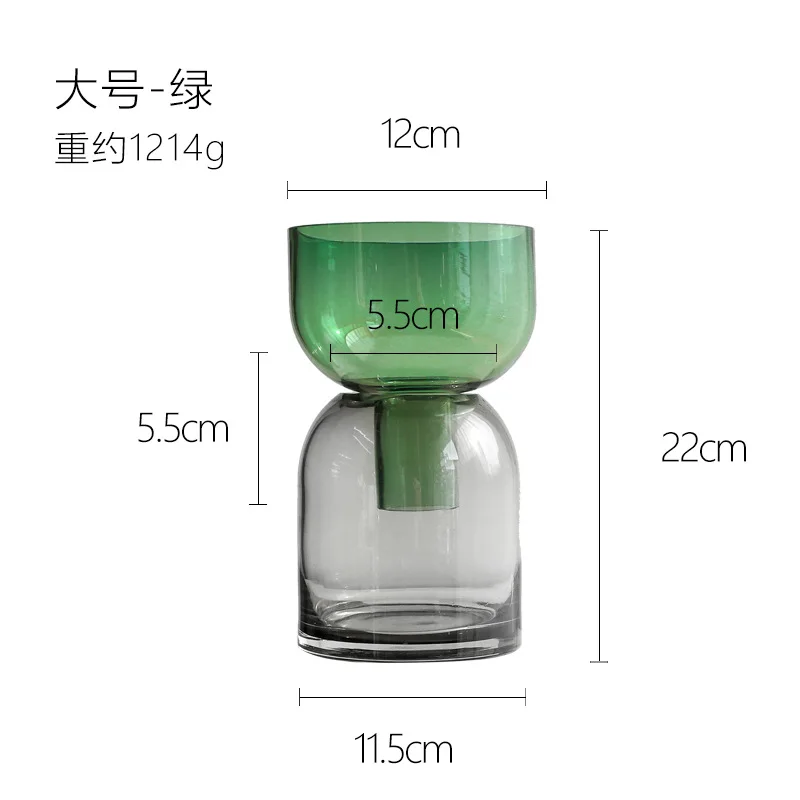 Nordic luxury Transparent glass vase Hydroponic plant Flower arrangement Flower Desktop home decoration Vase gift - Цвет: G