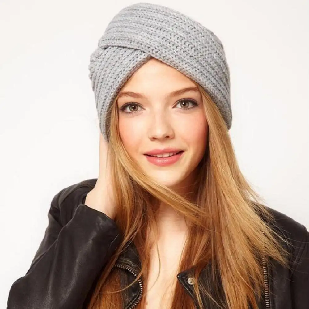 

Knitted Spring Winter Hat Women Felt Hat Ladies Turban Head Wrap Caps for Women Twist Headwrap Hat Girls Croceht Beanies