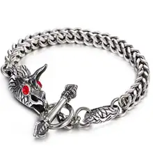 Винтажные панк 316L браслеты из нержавеющей стали Rhino для мужчин ювелирные изделия витой кабель Кристалл браслет мужские s Аксессуары Ювелирные изделия джунгли