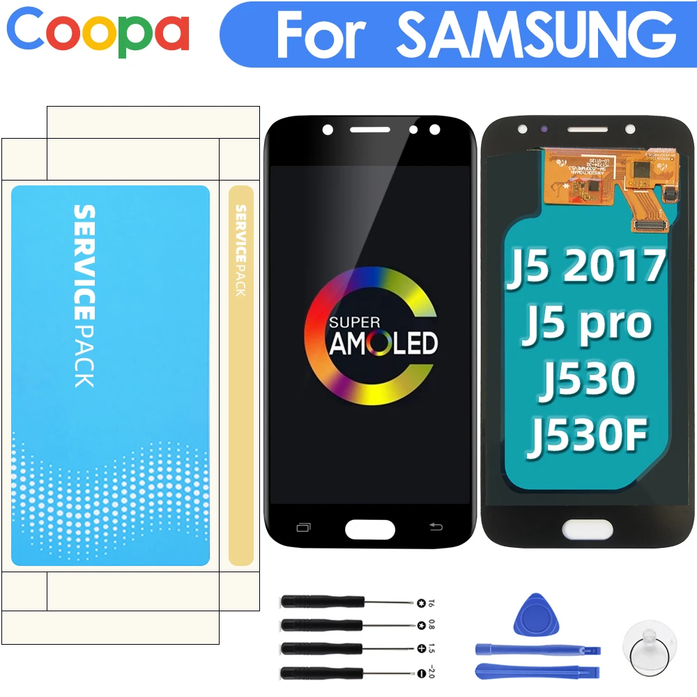 AMOLED для Samsung Galaxy J5 j530 J5 Pro J530F SM-J530F ЖК-дисплей сенсорный экран Замена с регулировкой яркости