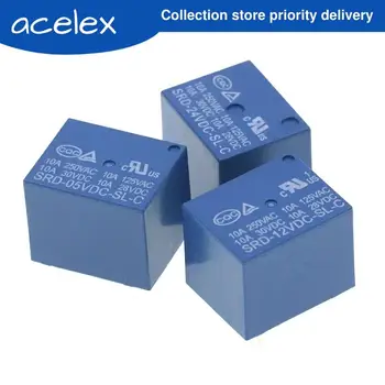 

Relays SRD-05VDC-SL-C SRD-12VDC-SL-C SRD-24VDC-SL-C SRD-48VDC-SL-C 5 Pin DC 5V 12V 24V 48V 10A 250VAC 5PIN Power Relays
