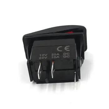 

Waterproof 12V 20A Bar Carling Rocker Switch 3 Pin LED Light Car Boat Modified Car Marine Switch Red Universal