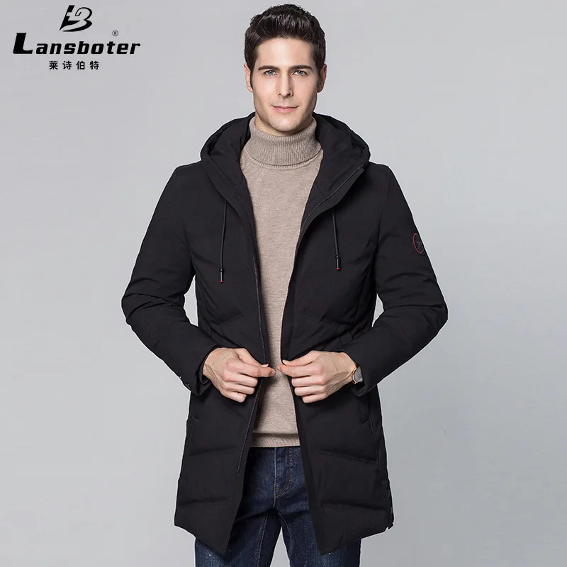 

Lansboter Winter New Style Mid-length Hooded MEN'S down Jacket Young And Middle-aged Thick Casual down Jacket MEN'S Outerwear
