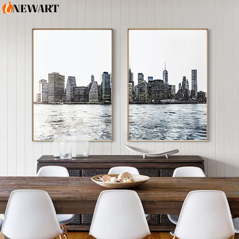 Modern City Building Canvas Painting Decoration Wall Picture for Living Room Art Poster Home Decor Design | Дом и сад
