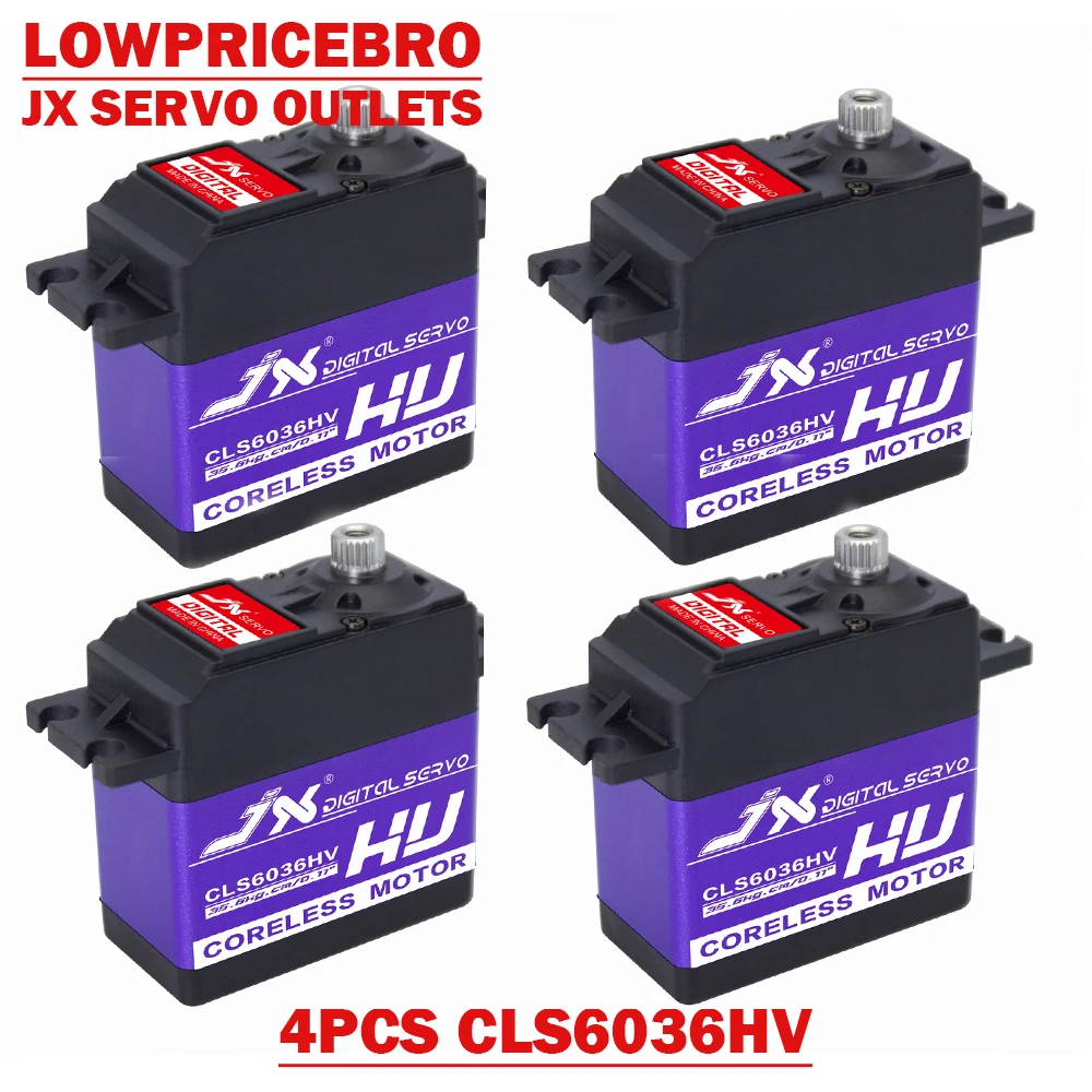4 шт./компл. JX Servo CLS6036HV 35 кг тигельные цифровой Стандартный сервопривода для Запчасти для радиоуправляемого вертолета