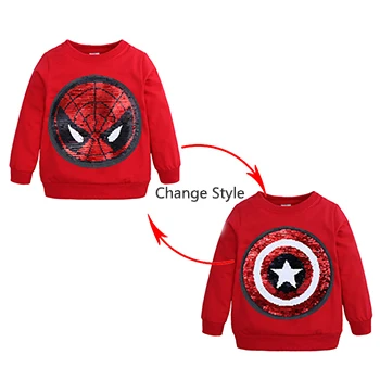 Куртка для мальчиков «мстители» может изменить стиль, свитер для мальчиков «Человек-паук», «Капитан Америка» Повседневная хлопковая детская одежда «Супермен», «Бэтмен» - Цвет: As the picture