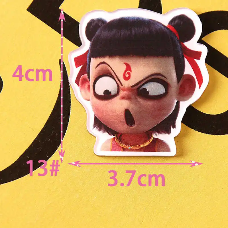 1pcs NE ZHA cartoon badge Kawaii Icon Badge Bacges on Backpack Badges for Clothing Acrylic Badges Z88 - Цвет: 13