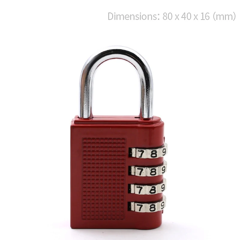 4 Dial Digit Password Bike Lock Bicycle Folding Lock Metal Code Padlock Weatherproof Security Padlock Zinc Alloy Cupboard Cab