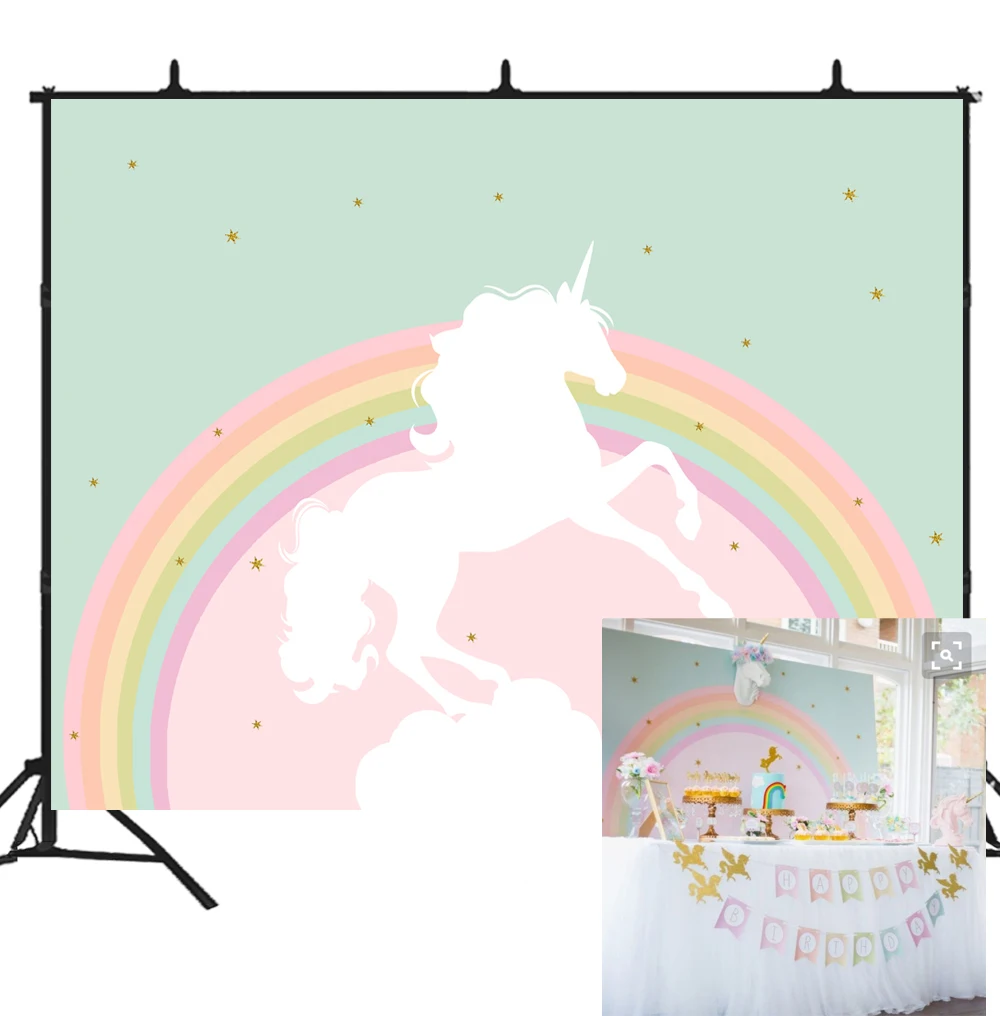 

Фотофоны BEIPOTO с единорогом для детского дня рождения принадлежности для вечерние НКИ декоративный фон для фотосъемки студия для съемки 334
