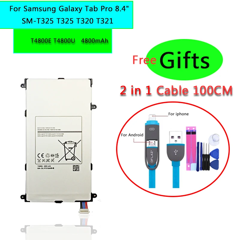 

Ykaiserin for Samsung Galaxy Tab Pro 8.4" SM-T325 T325 T320 T321 Battery T4800E T4800U 4800mAh bateria Tablet Replacement