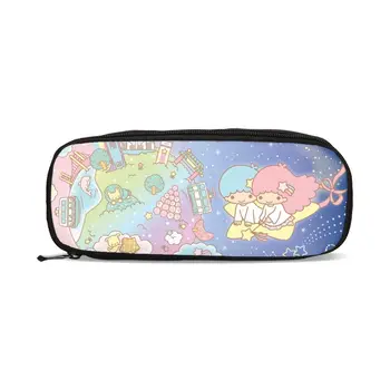 

2019 Girls Organizer Wallets Kids School Pencil Case Cartoon Little Twin Stars Printing Pencilcase Pencil Purse School Supplies