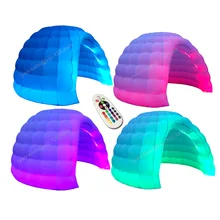 3,6*3,4*2,4 м белый маленький надувной шатер igloo для вечерние и свадебные с меняющим цвет светодиодный надувной купол для мероприятий на открытом воздухе