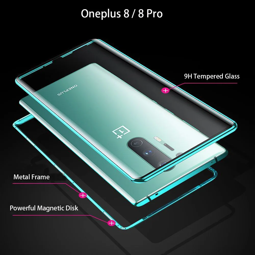 double sided magnetic glass case for oneplus nord