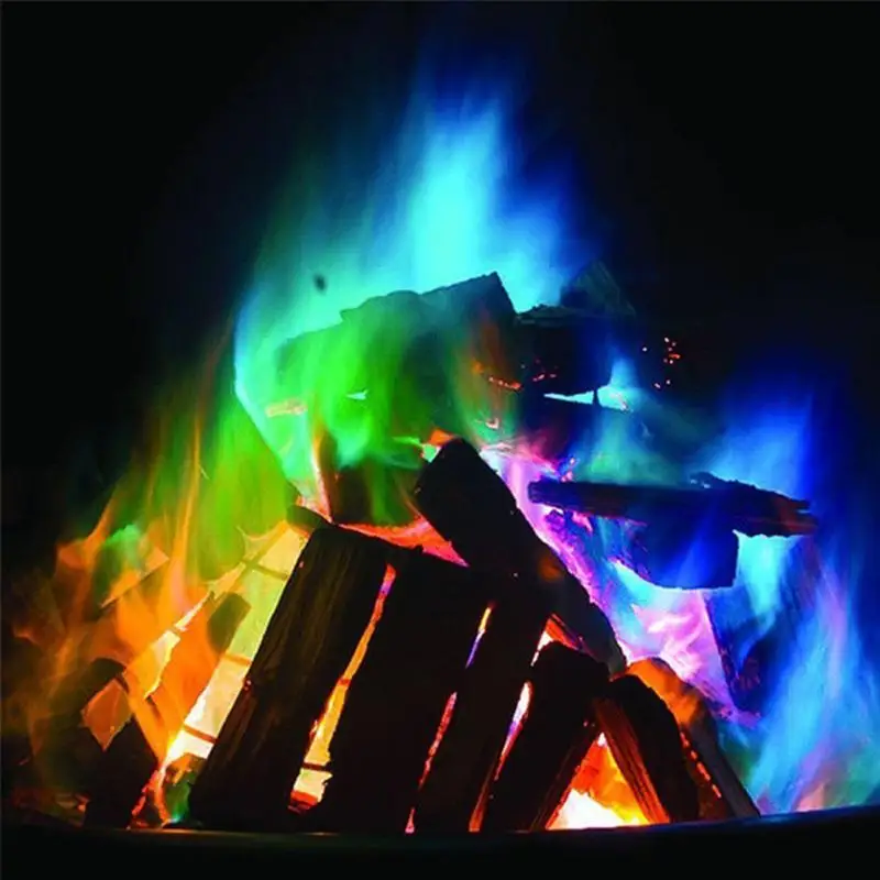 Fire Colorful Flames Powder Bonfire Sachets Pyrotechnics Trick Family Party Outdoor Camping Hiking Survival Tools
