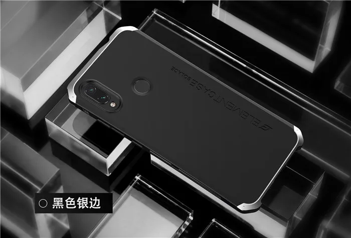 Redmi Note 7 противоударный металлический чехол для Xiaomi Redmi Note 7 Pro сверхпрочный защитный чехол для телефона для Xiaomi Redmi Note 7 - Цвет: Black Silver