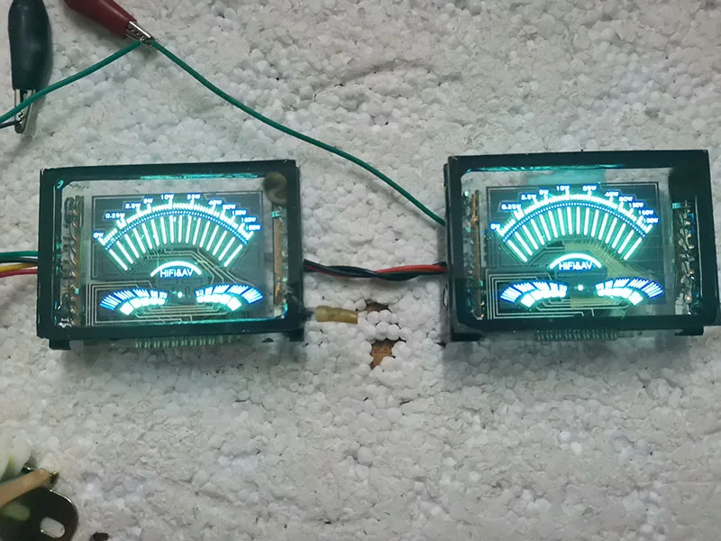 Dual Channel Power Amplifier Panel VFD Display VU Meter Audio Level dB Meter Music Audio Spectrum Indicator