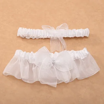 

2-Piece/Simplicity Organza With Beading Wedding Garter Skirt Set