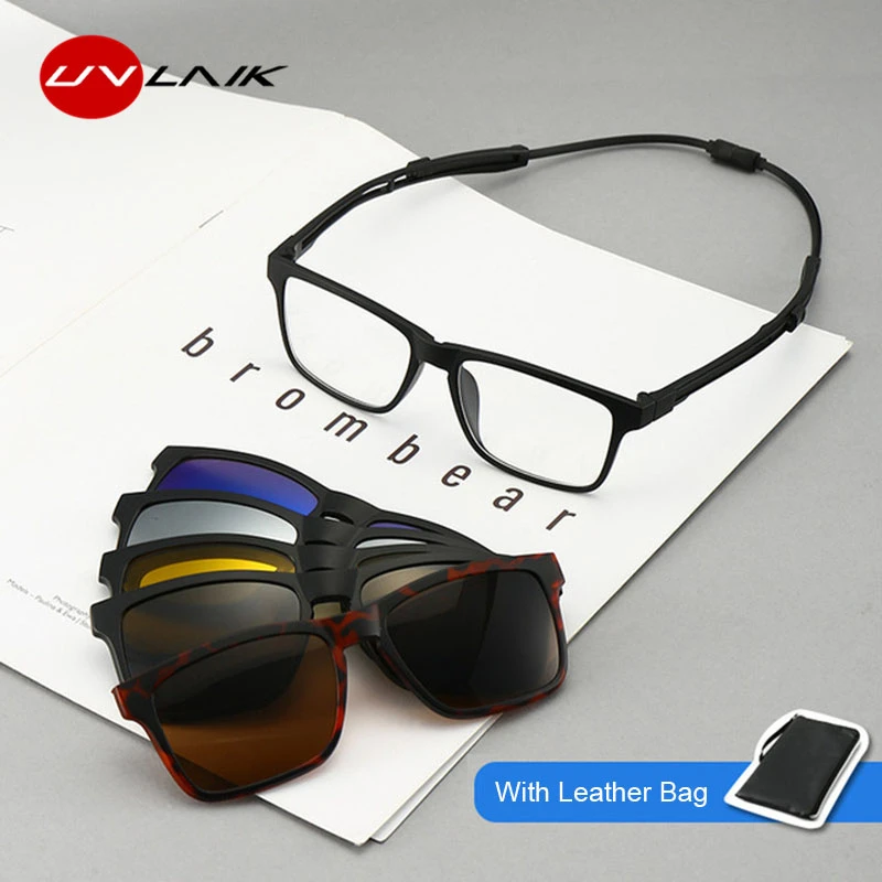 Gafas de magnéticas 6 en 1 para hombre y mujer, lentes ópticas polarizadas con imán colgante para el cuello, gafas graduadas personalizadas|Gafas de sol para mujer| - AliExpress