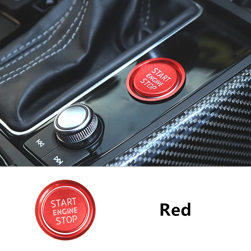key red Автомобильный Стайлинг для Audi A6 C7 2012- интерьер центральный ручной тормоз Авто H кнопки декоративная панель крышка наклейки отделка - Название цвета: key red