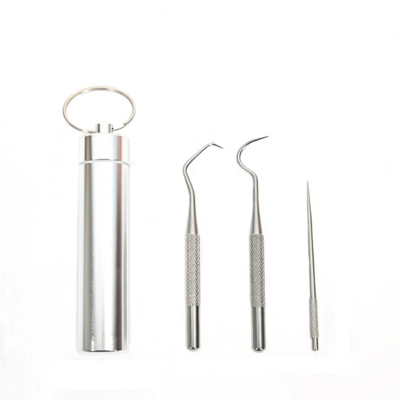 

Outdoor Portable Toothpick Set Stainless Steel Toothpick And Toothpick Holder Portable Rust-resistance Tooth Pick Tools New ã€ã€