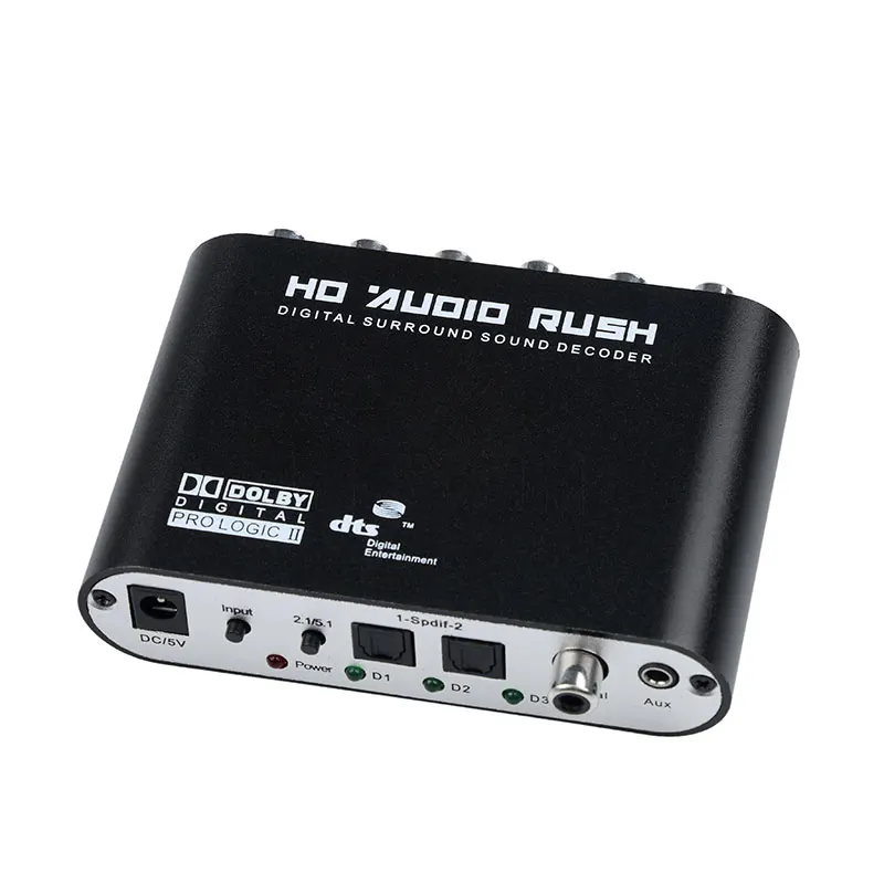 Цифровой 5,1 EU аудио декодер SPDIF коаксиальный к RCA DTS AC3 оптический цифровой на 5,1 аналоговый преобразователь усилителя Цифровой 5,1 EU аудио декодер SPDIF коаксиальный к RCA DTS AC3 оптический цифровой на 5,1 аналоговый преобразователь усилителя