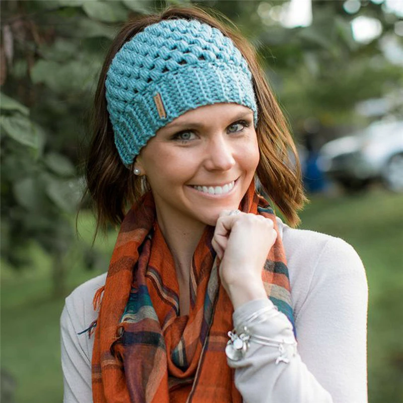 Girls Stretch Knit Crochet Cap Winter 