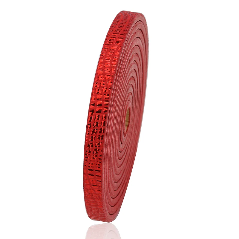 red 1,2 meter/pcs 5 мм плоский кожаный шнур 10*2 мм кожаный шнур ювелирные аксессуары/материал для бижутерии DIY ручное производство ювелирных изделий - Цвет: red