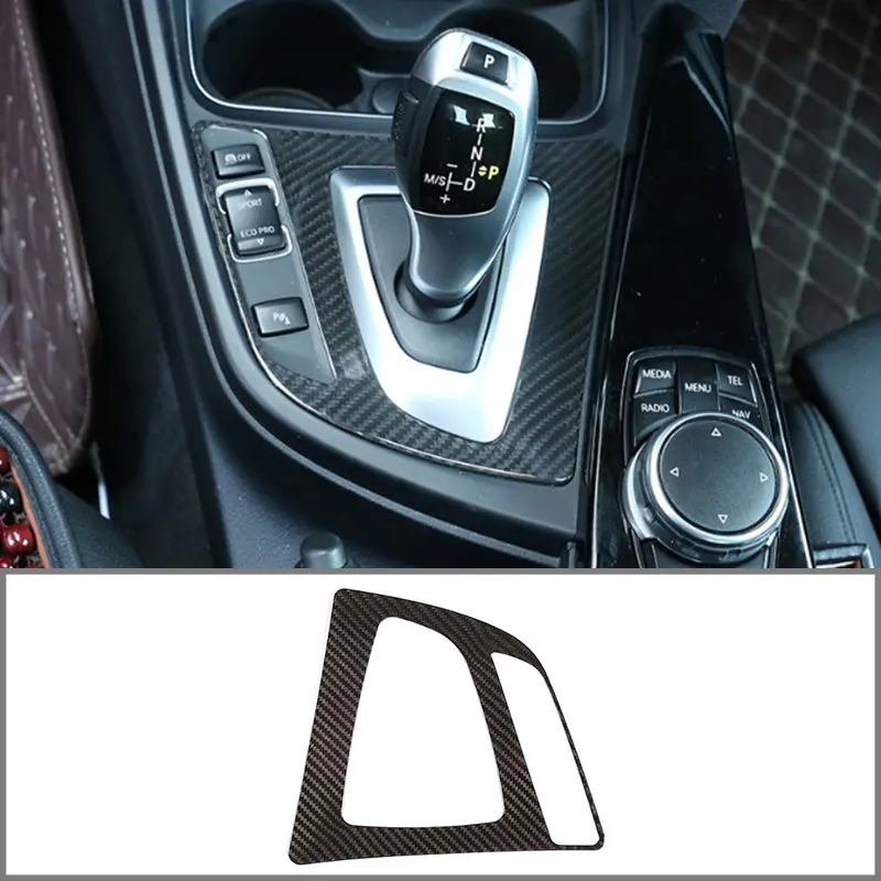 

For BMW 3 Series 2013-2019 Central Control Gear Panel Real Carbon Fiber Car Interior Modification Parts Left Titanium