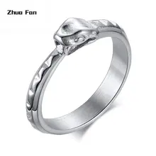 Мужское кольцо в стиле панк из нержавеющей стали серебряное