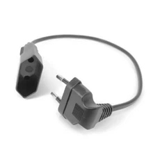 

EU Plug Power Cables For UPS PDU Charging Adapter Extension Cord 90 Degree Bend Angled European Round 2 Pin Male To Female 0.6m