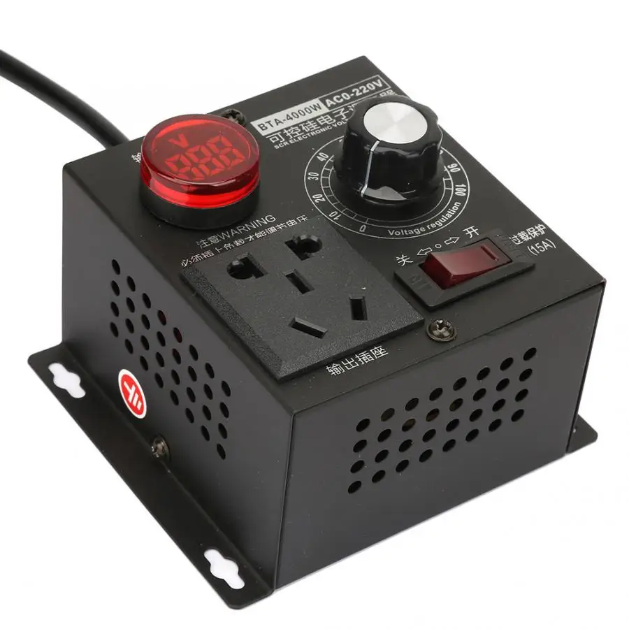 

4000W Adjustable Motor Fan Speed Controller SCR Electronic Voltage Regulator Temperature Governor Dimmer AC 220V AU Plug