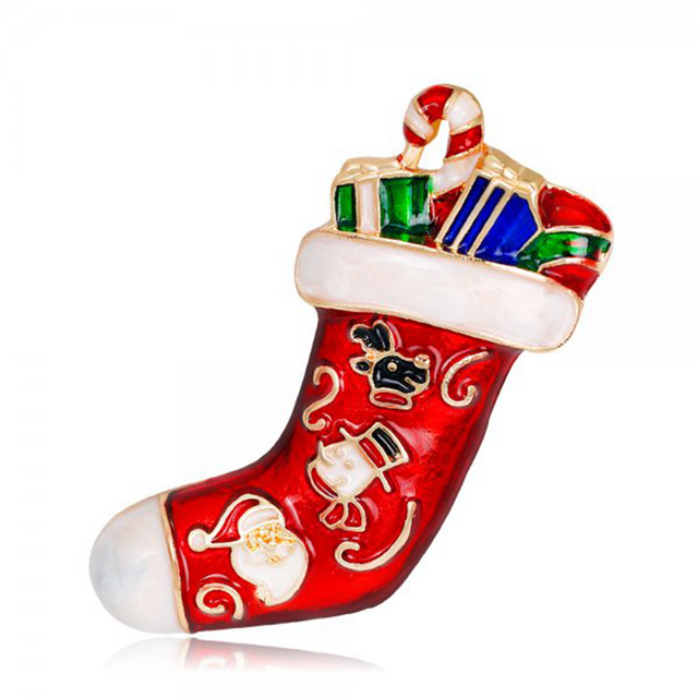 Year Christmas Brooch For Women Fashion Snowman Santa Claus Tree Deer Bell Hat Rhinestone Enamel Cute Jewelry Kids Gifts