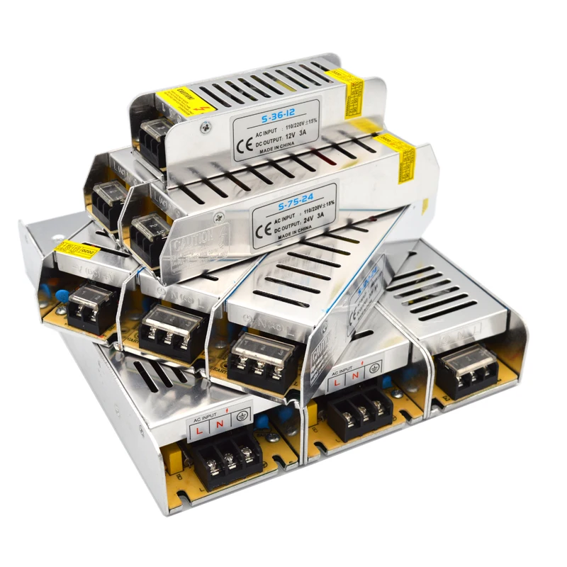 AC 110V 220V 12V длинные Питание 24V трансформаторы систем освещения Переключая светодиодный драйвер импульсный
