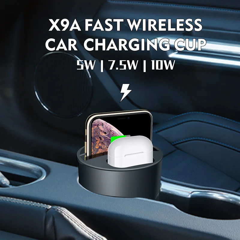4-в-1 автомобиля Зарядное устройство чашка Форма для смартфона Беспроводной зарядки телефона наушники TU-магазин