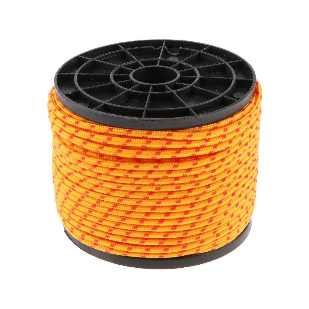 Guyline Cord High Visibility Tent Rope Guy Line for Rain Tarps, Tents, Hiking, Camping Gear 50m