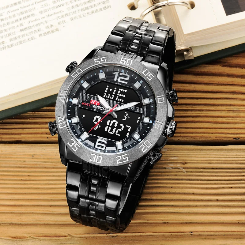 Quartz Wrist Watch For Men New Automatic Multi-Function Fashion Waterproof Steel Band Night Vision Pointer Week Calendar Alarm | Наручные