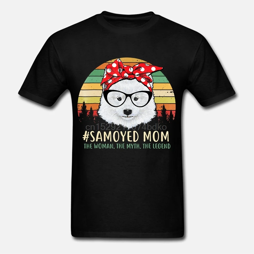 Мужская футболка Samoyed Mom the Man Myth Legend F женская | одежда