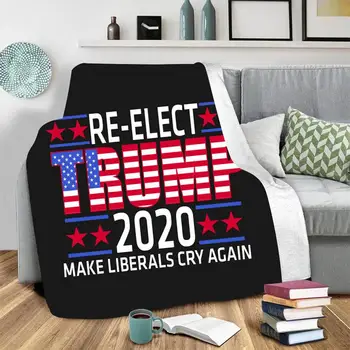 

Trump 2020 Weighted Printing Digital Blanket Double-layer Fleece Blankets for Bed Winter Warm Soft Throw on Sofa Sheets Blankets
