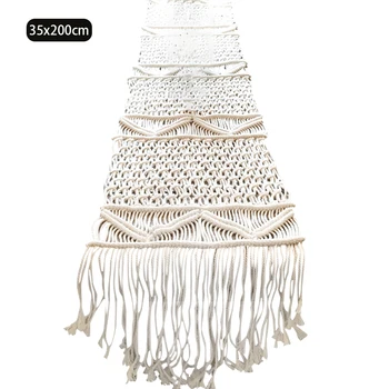 

Banquet Dining Home Decor Table Runner Handmade Christmas Wedding Party Kitchen Woven Macrame Tassel Farmhouse Ornaments Holiday