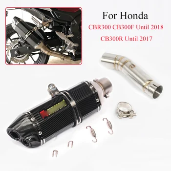 

Slip On Motorcycl Exhaust System Pipe Double Outlet Tip Muffler Middle Mid Connect Pipe Tube For Honda CBR300R CB300F CB300R