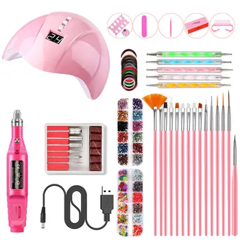 

Nail Art Set Femme Practical Portable UV Lamp LED Dry Nail Kit Manicure Nail Tool Set Acrylic Nail stickers for nails Nagel Muje