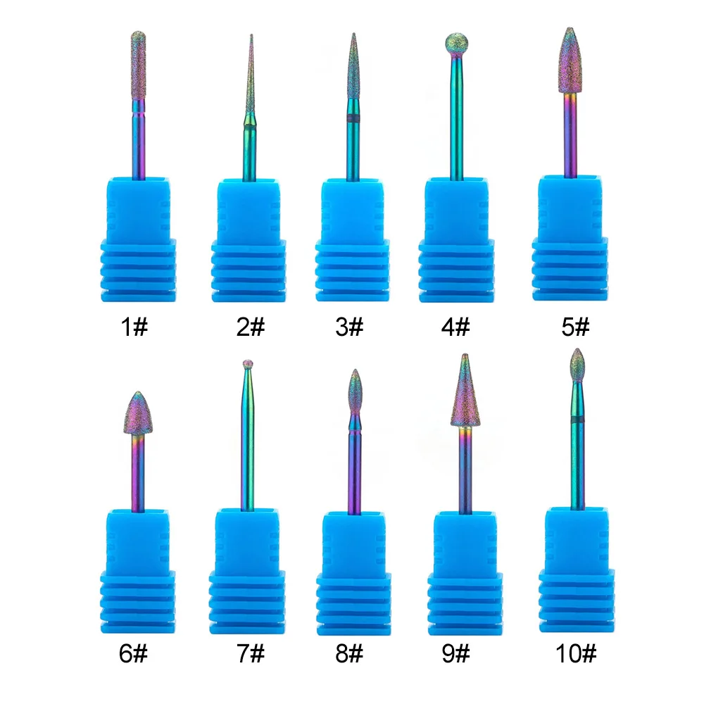 Профессиональный инструмент для полировки ногтей, шлифовальный инструмент, головка с цветным покрытием, профессиональные инструменты для дизайна ногтей, металлическая Шлифовальная головка