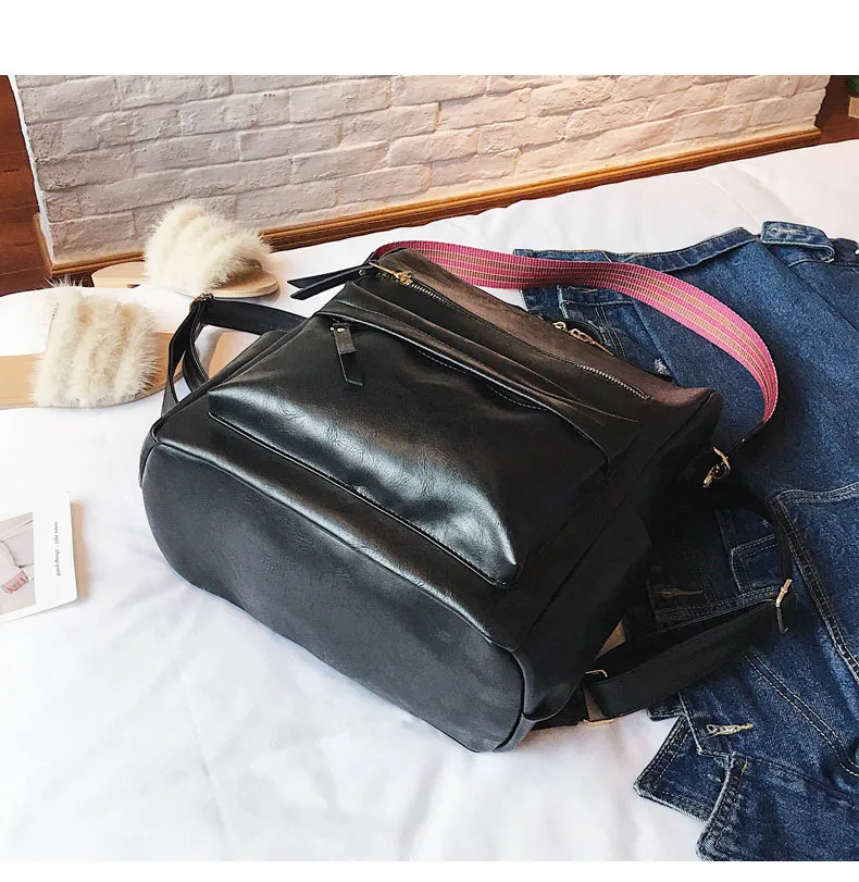 Женский рюкзак с защитой от кражи, дизайнерский, для колледжа, Одноцветный, с замком, искусственная кожа, розовый, повседневные школьные сумки для подростков, Mochila, блокнот, сумки для книг