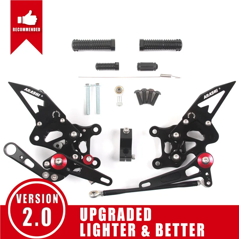 Arashi для APRILIA RSV4 R 2009 2010 2011 2012 CNC регулируемые Подножки Rider Rearset подножки RSV4R 09-12 - Цвет: Black
