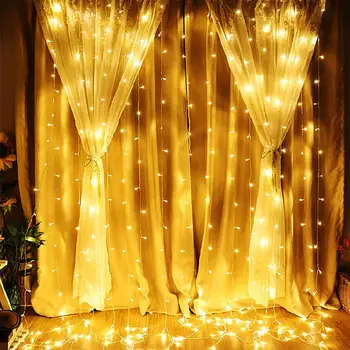 

300LEDs 8 Modes Fairy 3x3m Curtain Icicle String Lights Wedding Party Decor