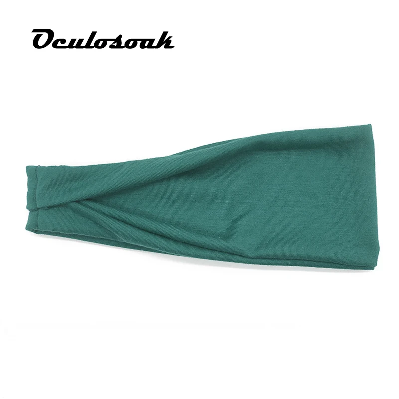 Peacock blue Аксессуары для волос, новинка, спортивная повязка на голову для женщин, девушек, мужчин, повязка для волос, фитнес, впитывающая пот тюрбан, Йога, бег - Цвет: Peacock blue