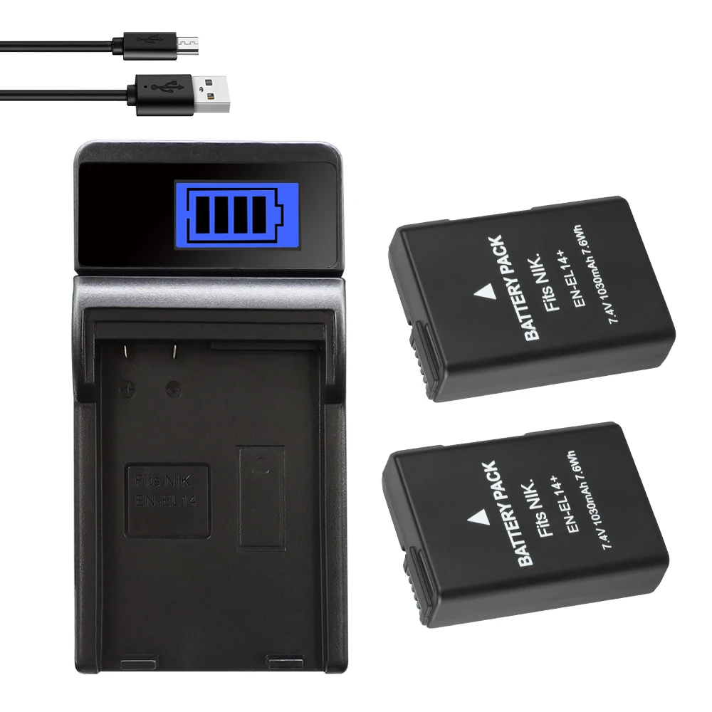 Batteria Li-ion 7.4V 1030mAh EN-EL14 Compatibile Nikon Coolpix P7000, P7100, P7700, D3100, D3200, D5100 E Altri