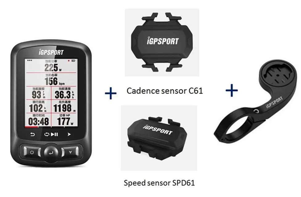 I gps порт iGS618 gps Велосипедный компьютер Спидометр IPX7 с аксессуарами - Цвет: Set L